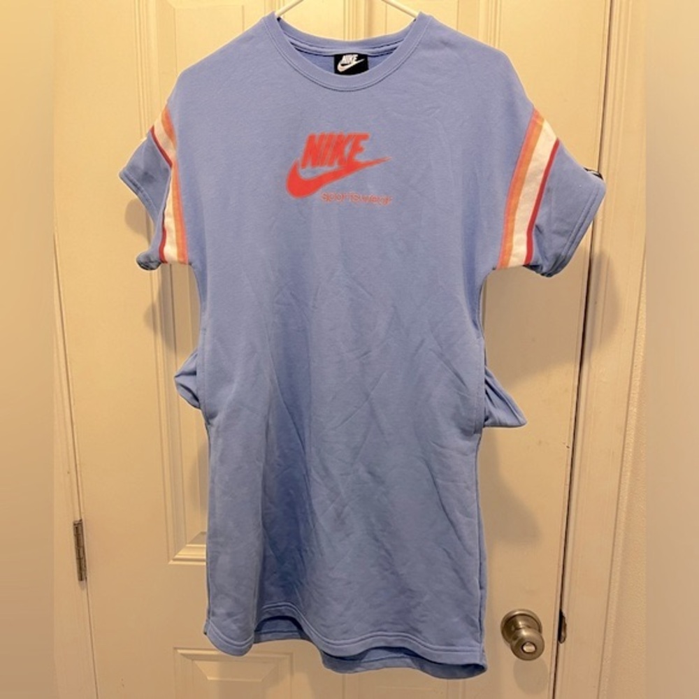 girls nike sportswear t-shirt dress | XL | periwinkle